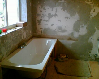 services bathroom build process